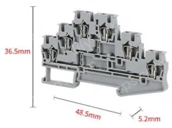 Manufacturer's three-layer terminal spring connection gray ST terminal block ST2.5-3 spring cage terminal block