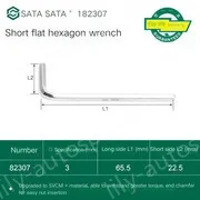 Short flat head hex wrench 3mm 82307