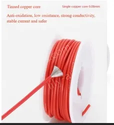 Silicone high temperature cable 22AWG Red