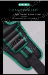 The waist bag can hold a mobile phone and a power drill 1680D wear-resistant zipper+electric drill buckle