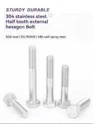 Half thread external hexagonal bolt M6*55
