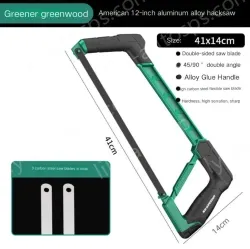 Industrial Heavy Duty 12 inch all-aluminum hacksaw stand with 3 carbon hacksaw blades