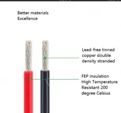 Teflon Wire Cable 8AWG Black 165 cores