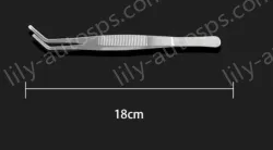 Stainless steel tweezers Curved round toe (thick) 18cm