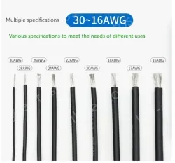 Silicone high temperature cable 20AWG Black