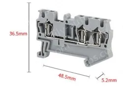 ST2.5-TWIN Spring Terminal Block One in and two out rail terminal block Terminal block