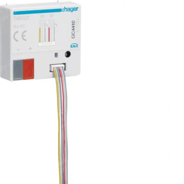 Binary input 2 fold + LED output 2 fold, flush mounted, KNX
