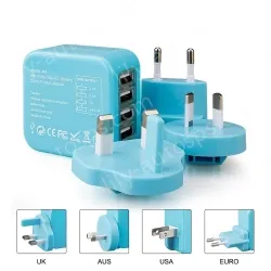 Universal travel adapter with 4 USB KRUSB-WLG3332B