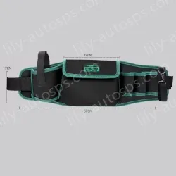 The waist bag can hold a mobile phone and a power drill