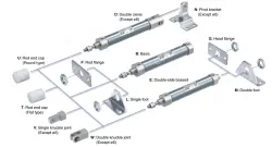 Standard Type Double Acting, Double Rod CJ2W Series ø6, ø10, ø16